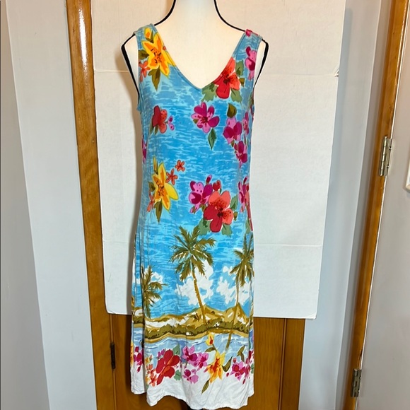 Phool Dresses & Skirts - Phool Tropical Floral Sleeveless Dress - Blue and Multicolor